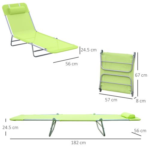 Chaise Longue Pliante En Métal Pour Jardin Et Balcon, 4 Couleurs