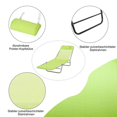 Chaise Longue Pliante En Métal Pour Jardin Et Balcon, 4 Couleurs