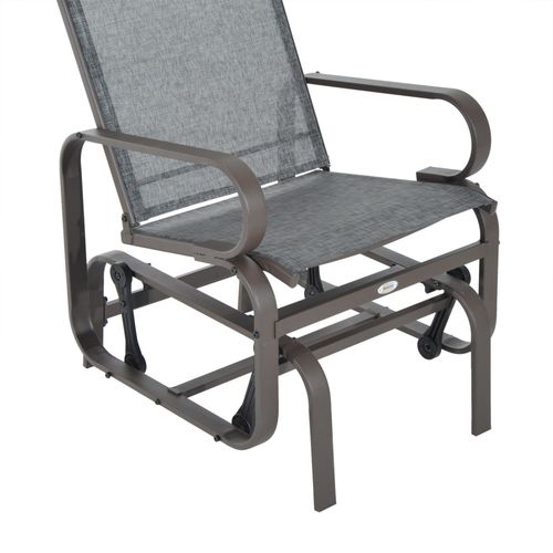 Fauteuil à Bascule, Chaise De Jardin Relax, Textilène, 60x75x104 Cm