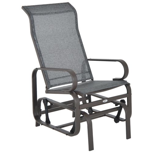 Fauteuil à Bascule, Chaise De Jardin Relax, Textilène, 60x75x104 Cm