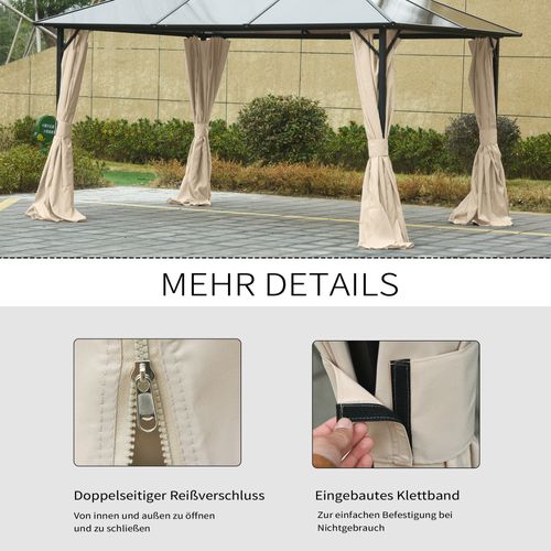 Pavillon 3x4m, Avec Parois En Polyester, Pour Garden Parties, ,beige