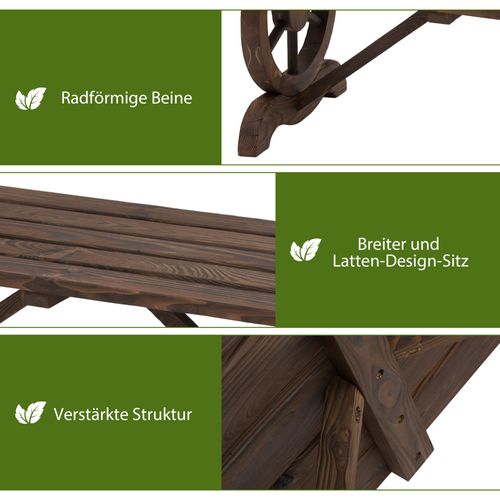 Banc De Jardin En Bois Résistant Aux Intempéries 98 X 50 X 39,5 Cm Rustique Et Durable