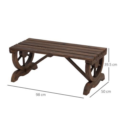 Banc De Jardin En Bois Résistant Aux Intempéries 98 X 50 X 39,5 Cm Rustique Et Durable