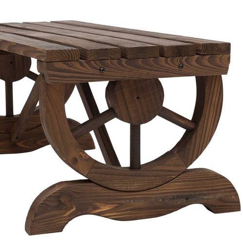 Banc De Jardin En Bois Résistant Aux Intempéries 98 X 50 X 39,5 Cm Rustique Et Durable