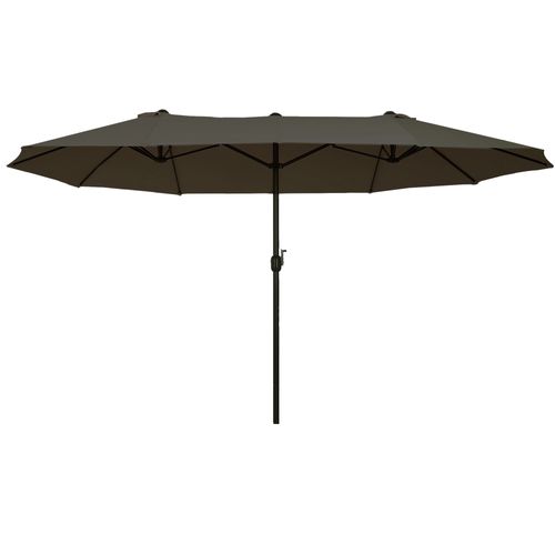 Parasol Double Avec Manivelle, ,gris, Ovale, 460 X 270 X 240 Cm, Pour Jardin Et Terrasse