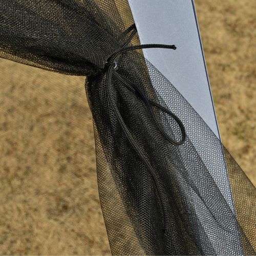 Pavillon 3x3m, Tente De Fête Avec Moustiquaire, Métal Et Polyester, ,gris