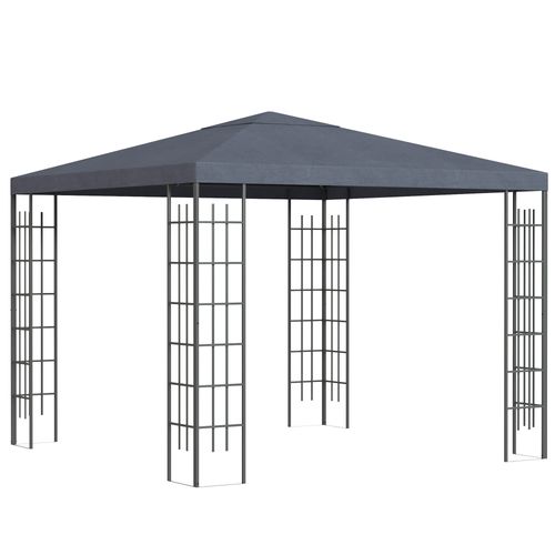 Pavillon 3x3m, Stable, Avec Parois En Métal Et Polyester, Pour Événements Extérieurs, ,gris