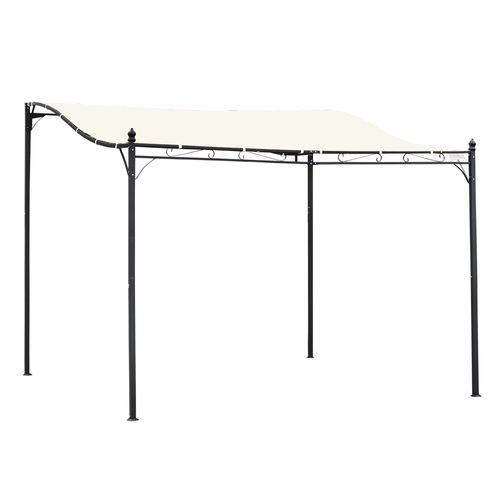 Pergola Jardin 297x297cm, Couverture En Métal, Idéale Pour Jardin Ou Terrasse, ,crème