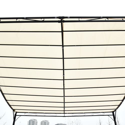 Pergola Jardin 297x297cm, Couverture En Métal, Idéale Pour Jardin Ou Terrasse, ,crème