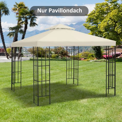 Abri De Jardin En Polyester 3x3m Imperméable Idéal Pour Jardin Et Terrasse, Crème