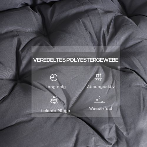 Coussin Banc Jardin Coton Imperméable Épais 100x98x8 Cm, Gris Foncé