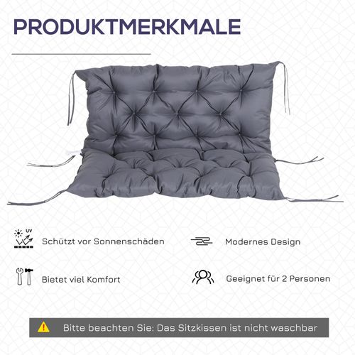 Coussin Banc Jardin Coton Imperméable Épais 100x98x8 Cm, Gris Foncé