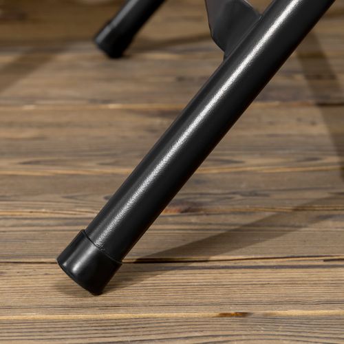 Table Pliante Ronde En Aspect Bois Ø80 Cm Pour 4 Personnes, Pour Balcon, Gris Foncé