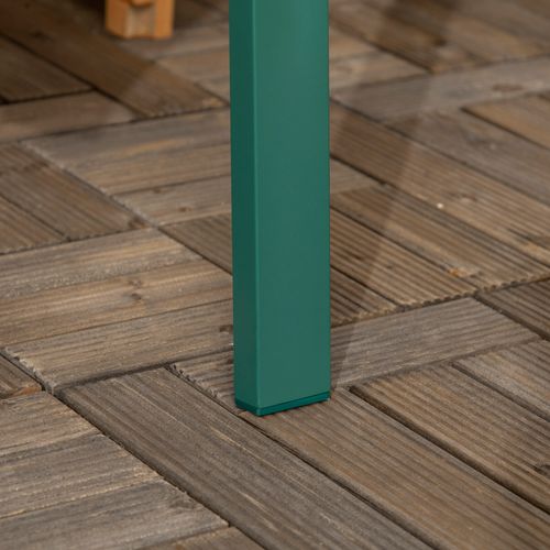 Banc De Jardin En Métal Résistant, Étanche Et Stable, Vert Foncé, 127x63x83 Cm