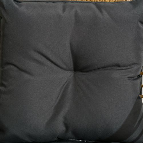 Salon Bistro Rotin 3 Pièces 2 Chaises, Table, Coussins Inclus, Mobilier Balcon , Sable/gris Foncé