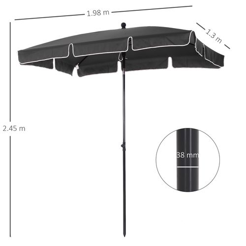 Parasol De Plage, Parasol De Jardin, Parasol De Balcon, Protection Solaire Inclinable, ,gris