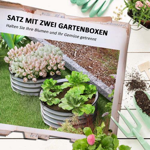 Carré Potager En Métal, 2 Pièces, Avec Fond Ouvert, Pour Légumes Et Herbes, Argent