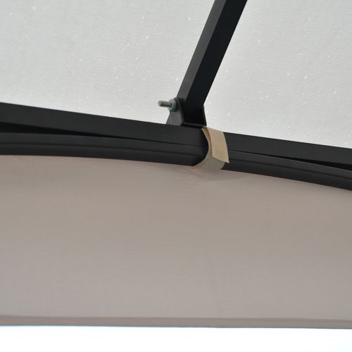 Tente De Jardin Polyester - 295x295x275 Cm Toit Double Moustiquaire 8 Oeillets ,beige Et Noir