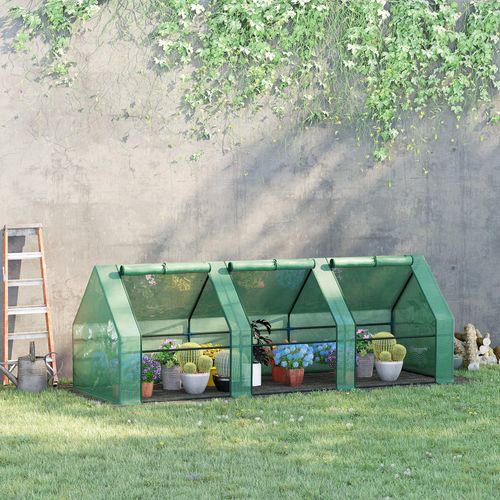 Serre De Jardin En Plastique 270x90x90cm Pour Tomates, Balcon Et Plantes, Vert