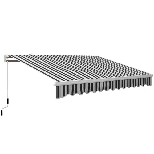 Store De Balkon En Aluminium Et Polyester Résistante Aux Uv, Blanc Et Bleu