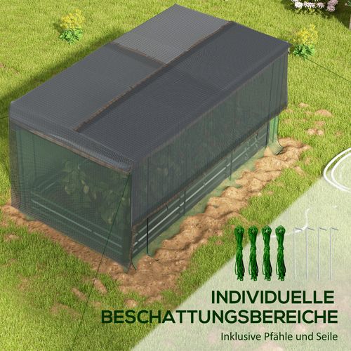 Jardin Surélevé En Acier Avec Filet De Protection Pour Oiseaux, 230x110x110 Cm, Pour Balcon