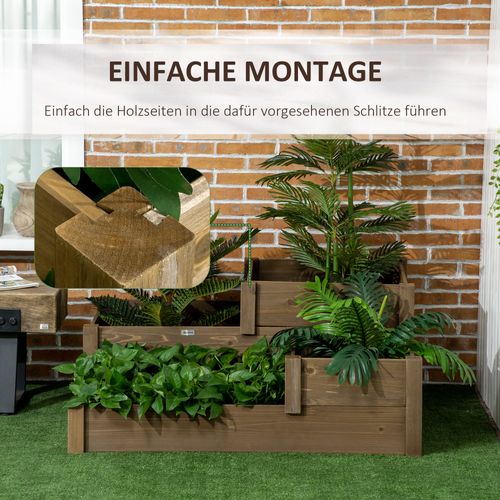 Jardinière Pour Herbes, 122x122x51 Cm, Brun