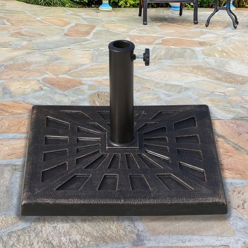Support Parasol 15 Kg En Résine 47x47x32 Cm, Pour Ø38/48 Mm, Stable, Noir