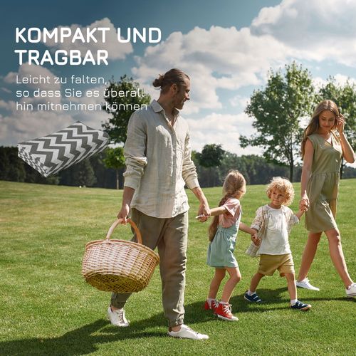 Tapis D'extérieur En Plastique Imperméable 121x182cm, Gris Clair Et Blanc, Pour Balcon