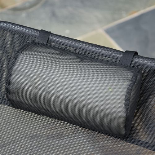 Transat De Jardin Aluminium Pliable Avec Repose-tête, Noir