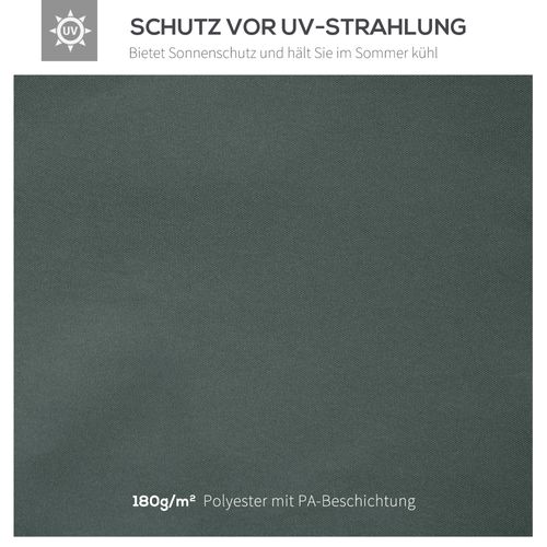 Abri De Jardin 3x3m En Polyester, Protection Solaire, Gris Foncé