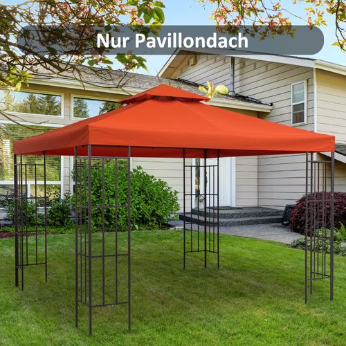 Tonnelle En Métal 3x3m En Polyester Résistant Aux Intempéries Et Durable, Rouge