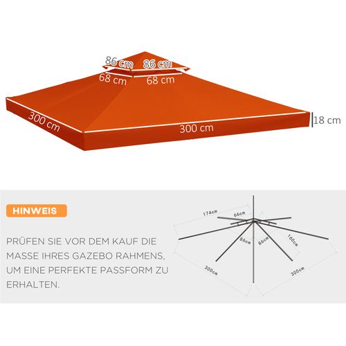 Tonnelle En Métal 3x3m En Polyester Résistant Aux Intempéries Et Durable, Rouge