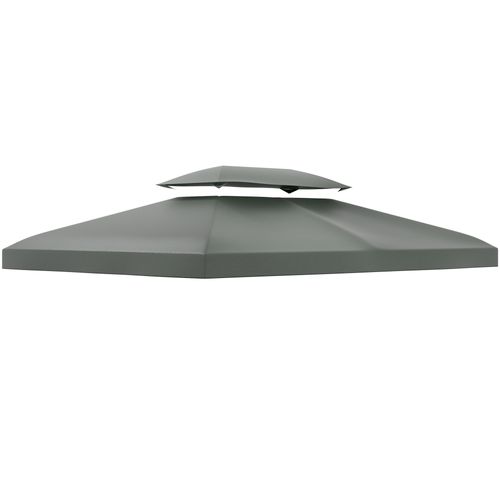 Toit De Rechange Polyester - 300x400 Cm Pour Pavillon En Métal ,gris Foncé