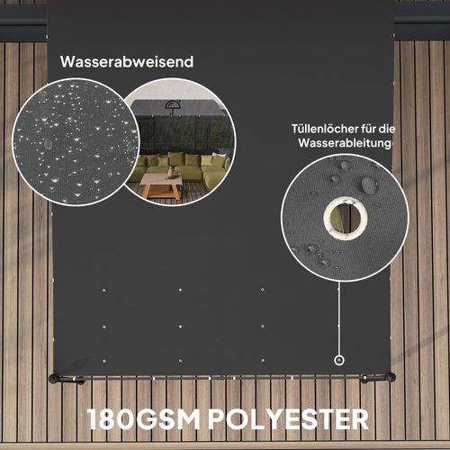 Pavillon De Jardin En Aluminium Avec Toit Résistant à L'eau, Protection Solaire, Gris Foncé