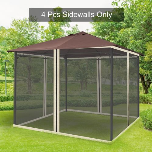 Pavillon En Nylon-mesh Avec 4 Panneaux Latéraux, Système De Fermeture Éclair, 3x3m