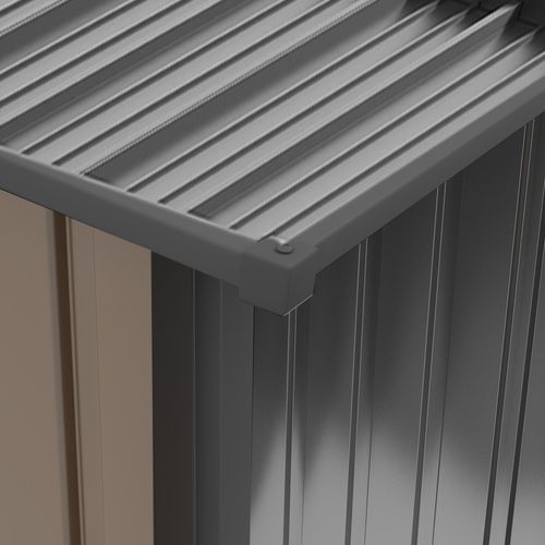 Abri De Jardin En Acier, 0,92 M² Avec Toit En Pignon, Sécurisé, Brun