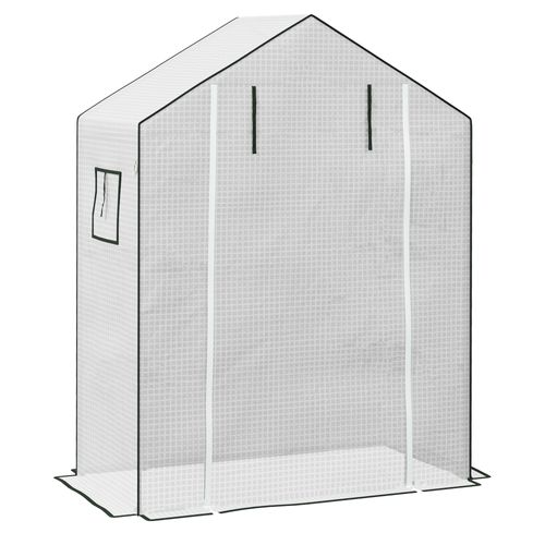 Folies De Remplacement Pe Avec Protection Uv, Porte Roulante, Fenêtres Latérales, Blanc