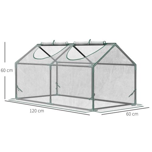 Serre De Jardin En Pvc Transparent 120x60x60 Cm Avec Fenêtre, Pour Tomates Et Plantes