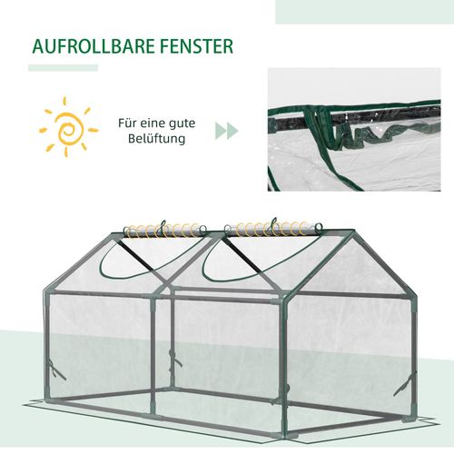 Serre De Jardin En Pvc Transparent 120x60x60 Cm Avec Fenêtre, Pour Tomates Et Plantes