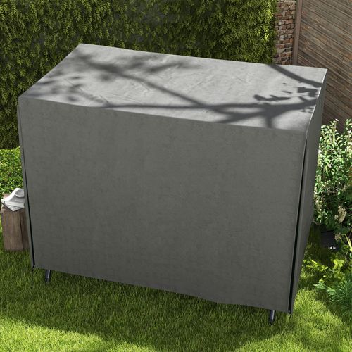 Housse Balancelle 3 Places En Oxford 600d, Résistante Uv Et Imperméable, 205x124x164 Cm, Gris Foncé