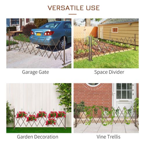 Grille Extensible En Aluminium, Idéale Pour Le Jardin, H103,5 Cm, Marron, 35-300 Cm