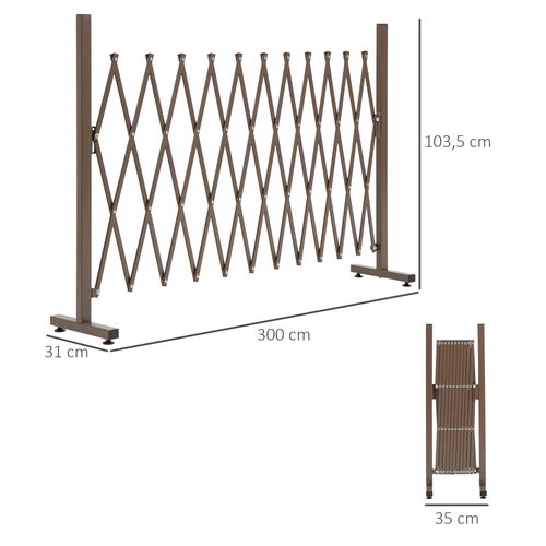 Grille Extensible En Aluminium, Idéale Pour Le Jardin, H103,5 Cm, Marron, 35-300 Cm