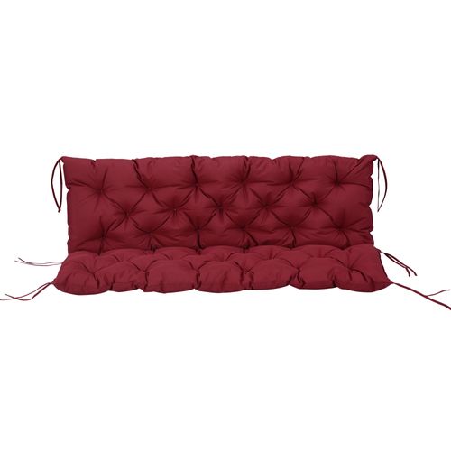 Coussin De Banc 3 Places En Polyester, Coussin D'extérieur/intérieur Avec Attaches, Rouge