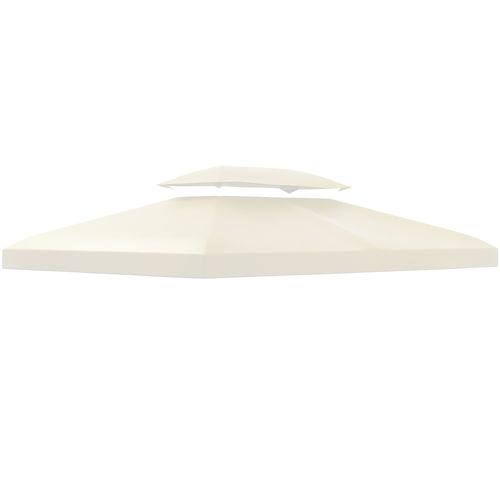 Toit De Rechange Polyester - 400x300 Cm Avec Ouverture Anti-fuite Pour Jardin ,crème