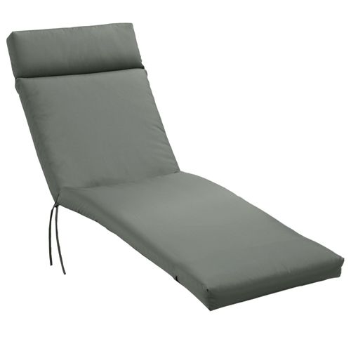 Coussin De Chaise Longue En Polyester, Mousse, 196 X 55 X 8 Cm, Gris Foncé