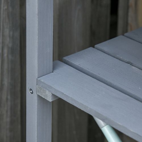 Table De Rempotage En Métal Et Bois 76x37x89cm Idéale Pour Jardin Et Balcon