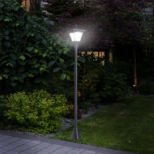 Lanterne Solaire LED 10 Lm Pour Allée Extérieure 15x15x120 Cm, Noir