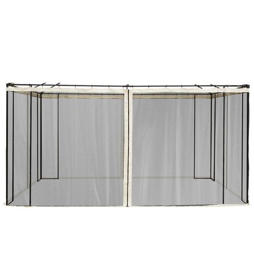 Moskitonetz Pour Pavillon 3x4m, Nylon-mesh, 4 Panneaux, Protection Insectes, Noir