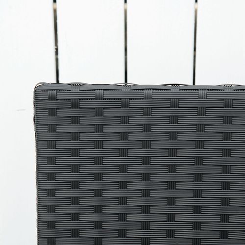 Banc De Jardin 2 Places En Polyrattan Avec Structure En Acier Et Tresses, Noir