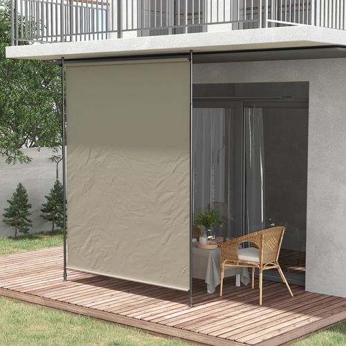 Marquise Verticale 200 X 292 Cm Aluminium Rétractable Protection Solaire, Sable